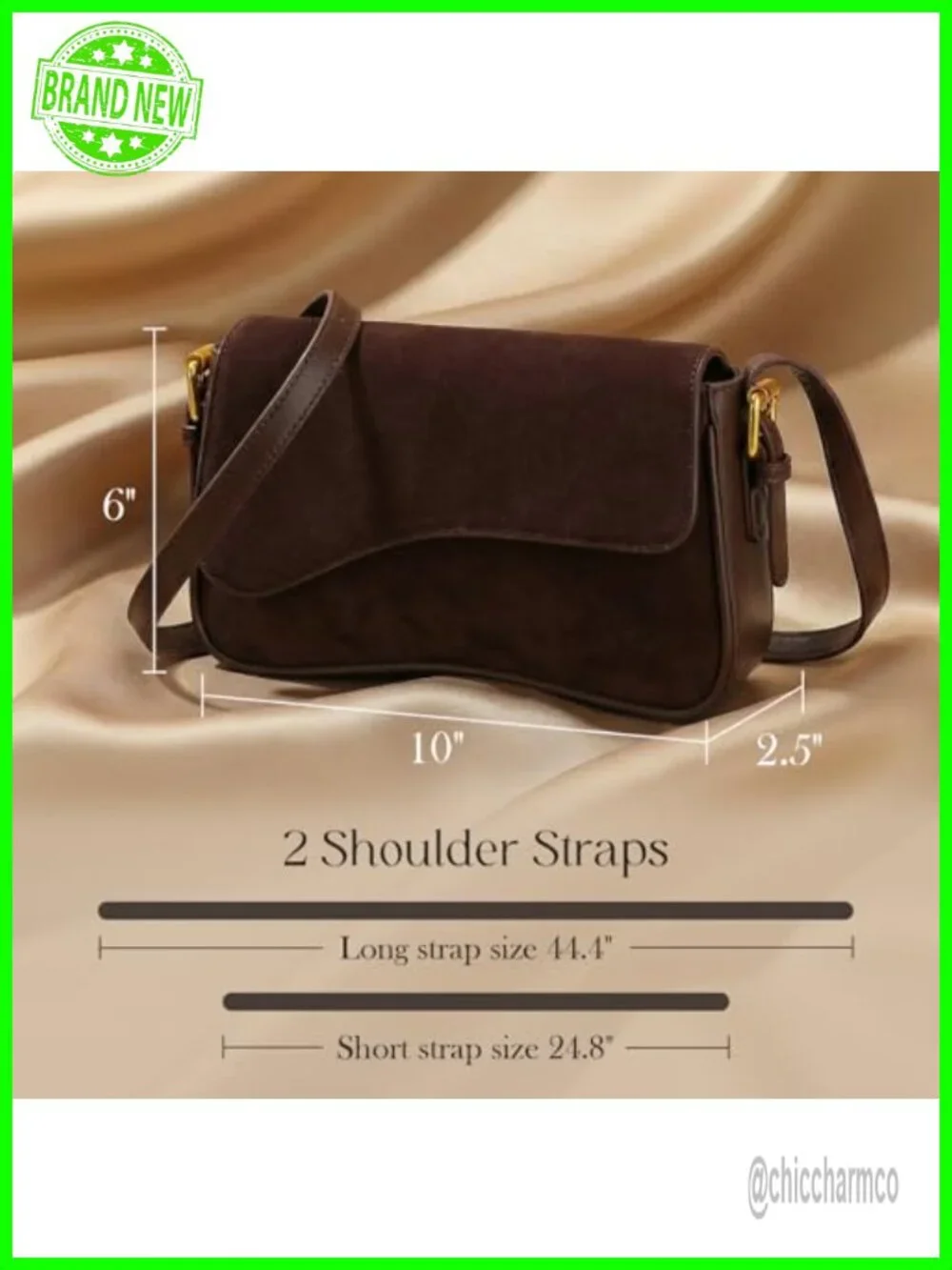 Suede Hobo Shoulder Bag with Adjustable Crossbody Strap Mini Handbag